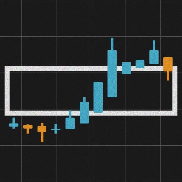 A stylized image of a heikin ashi chart.
